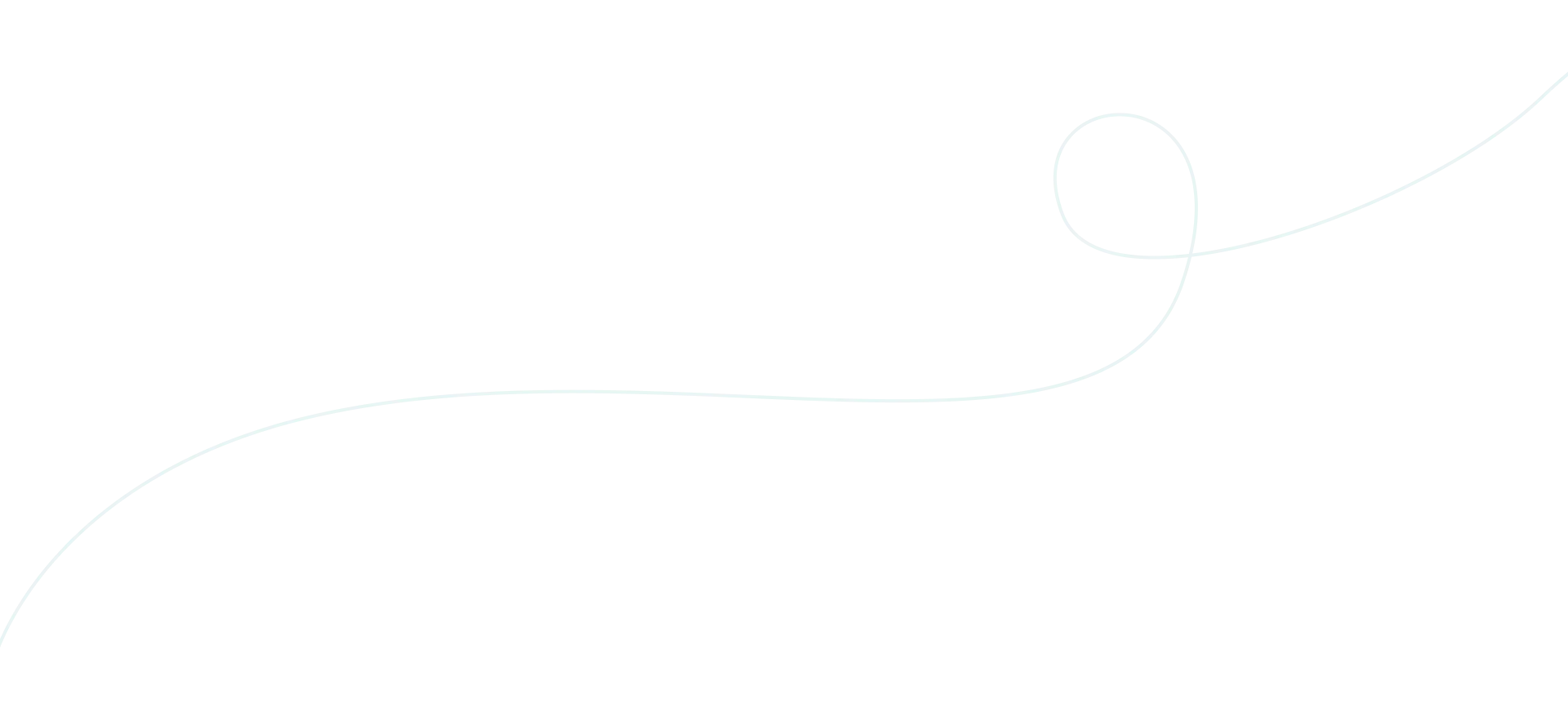 A thin, curved white line that forms a loop on a solid black background.