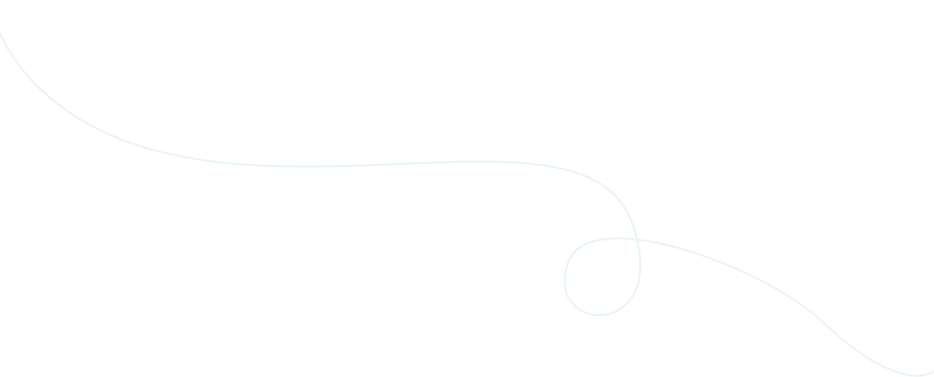 A thin, curved white line that forms a loop on a solid black background.