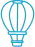 Bright blue icon in the shape of an abstract organic silhouette on a dark gray background.