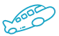 Bright blue icon in the shape of an abstract organic silhouette on a dark gray background.